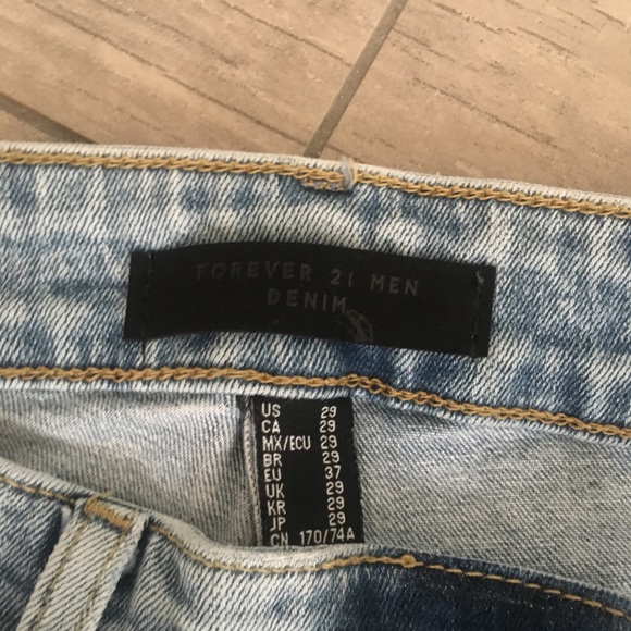 NWT Men's Forever 21 Button Fly High Rise Skinny Denim Jeans - Picture 6 of 7